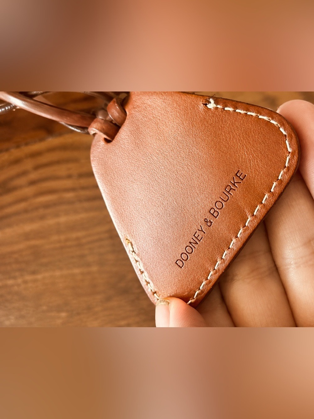 Dooney & Bourke Beige Signature Logo Mini Hobo Bag Brown Leather Trim • Like New - Picture 5 of 13